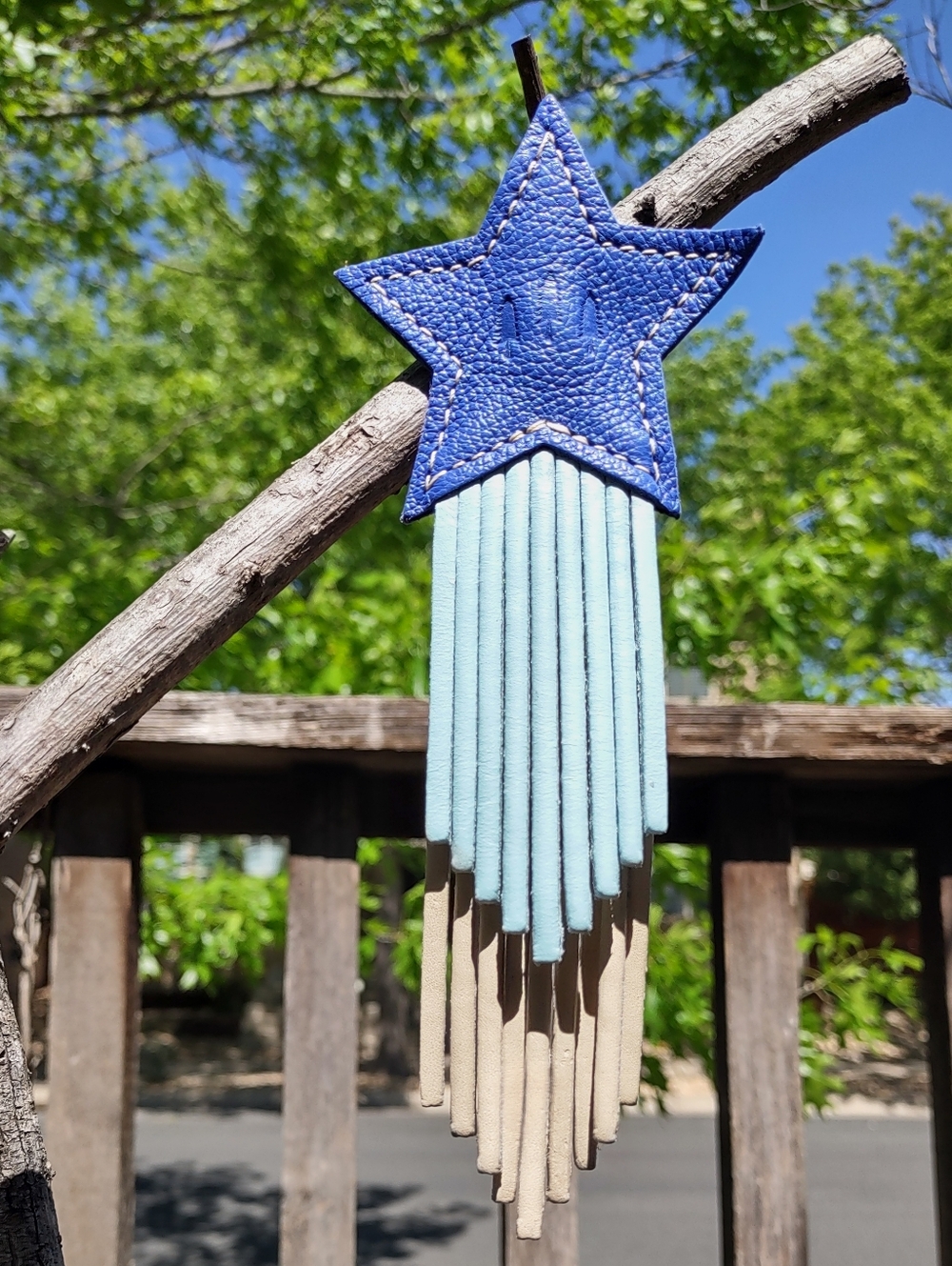 Portland Leather Texas Star Keychain, Bag Charm, Purse Flair